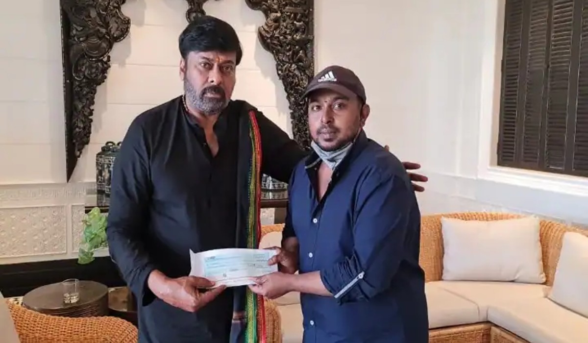 chiranjeevi meet siva shankar master son and and gave money for treatment