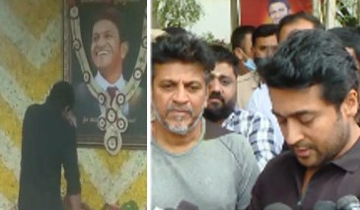 actor surya visits puneeth raj kumar family members and got emotional