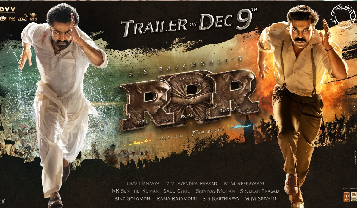 ram charan and ntr rrr movie trailer realeasing on december 9th
