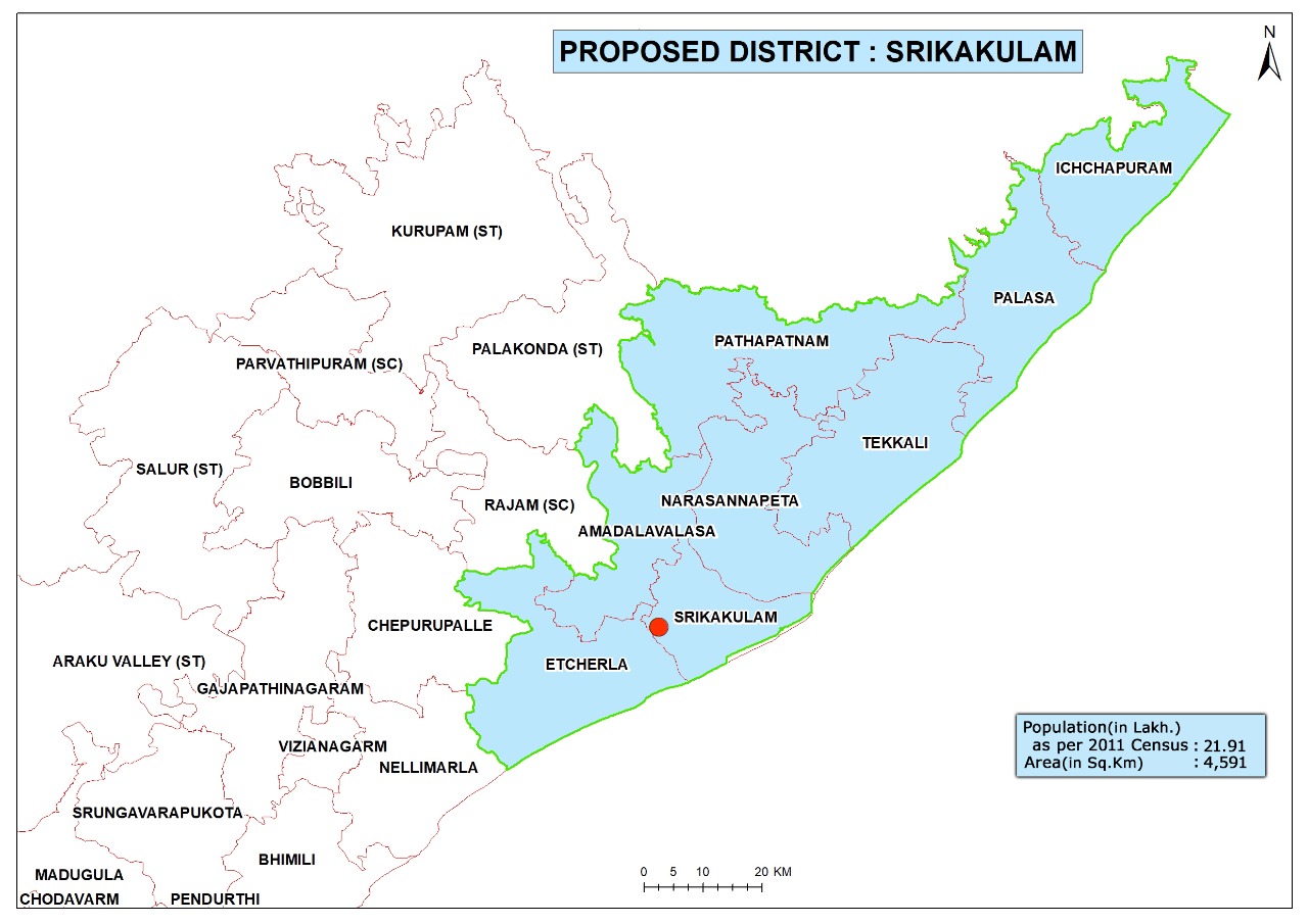 Srikakulam District Map