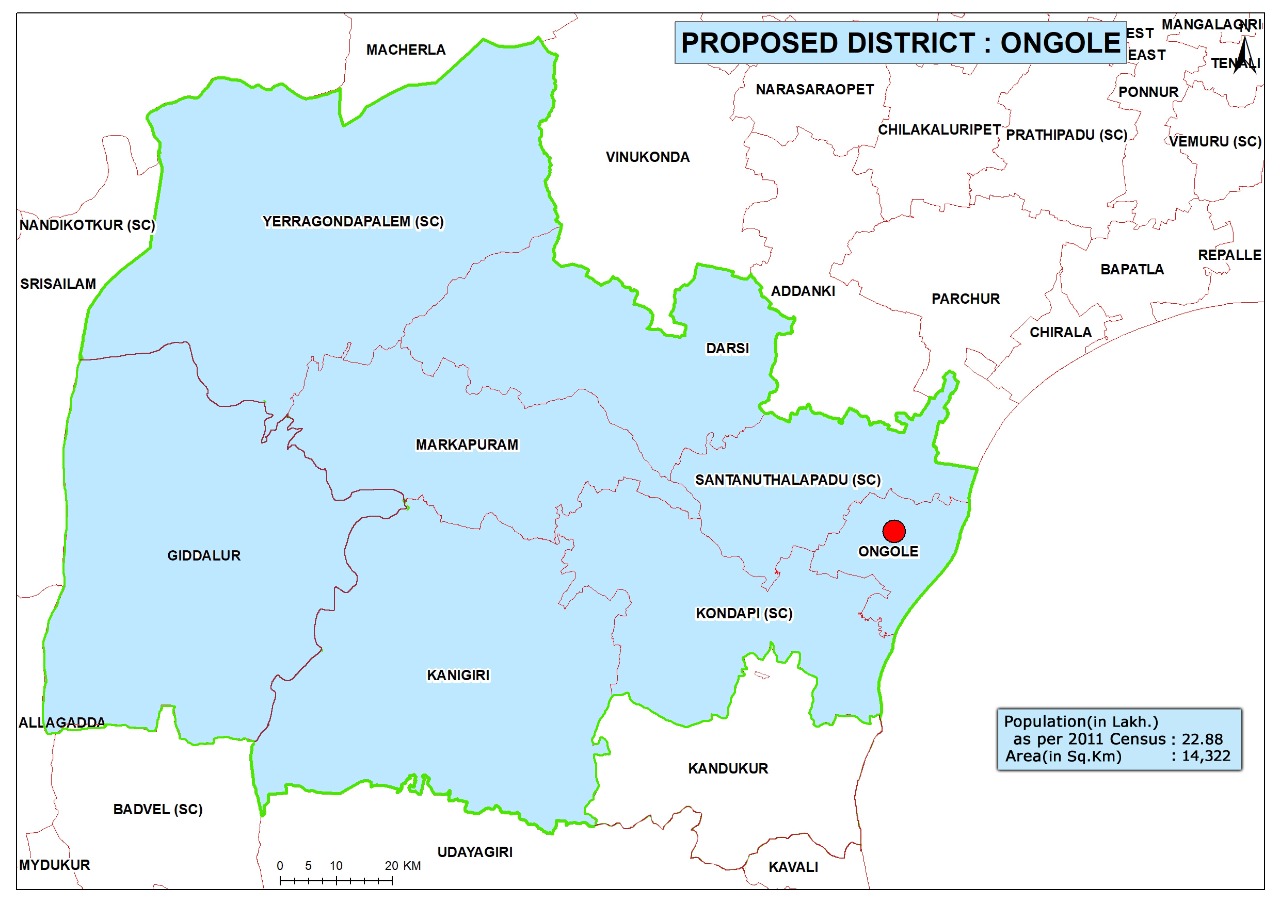 Ongole District Map