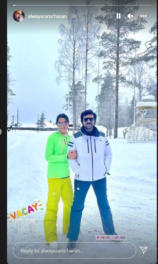 Charan couple trip to Finland