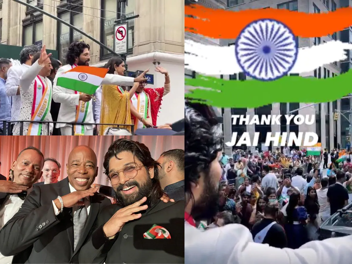 Allu Arjun holds Indian Flag