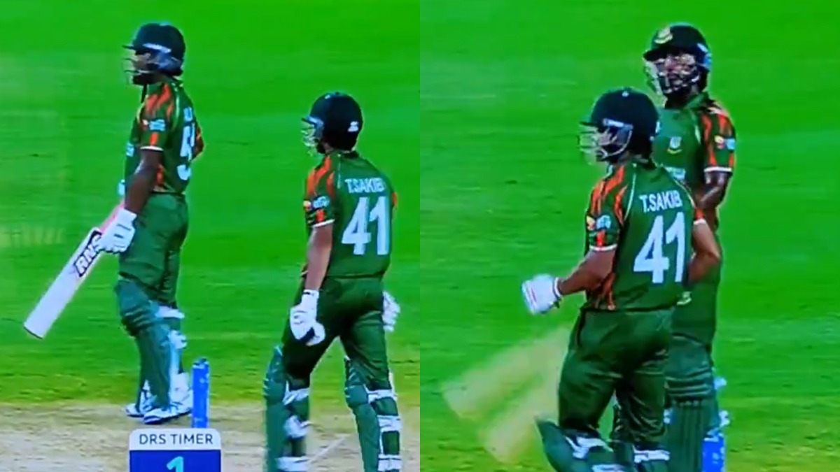 Tanzim Hasan Shakib was given out LBW on Sandeep’s ball.